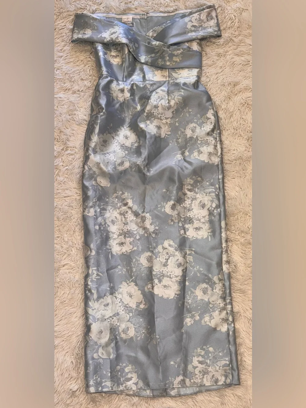 NEW Alfred Sung Constance Off the Shoulder Seraphina Floral Column Gown Sz 12 - Picture 4 of 9